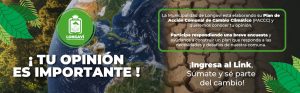 Banner para invitar a la ciudadanía a responder una encuesta sobre cambio climatico