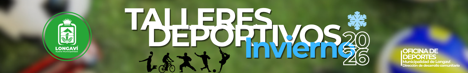 Banner informativo sobre los talleres deportivos que se impartirán durante el invierno 2026